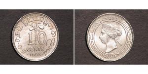10 Cent Sri Lanka/Ceylon Silver Victoria (1819 - 1901)
