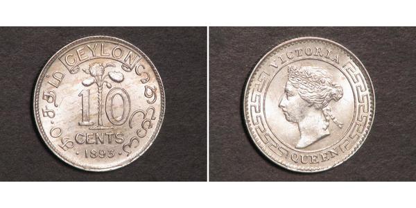 10 Cent Sri Lanka/Ceylon Silver Victoria (1819 - 1901)