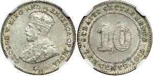 10 Cent Straits Settlements (1826 - 1946) Silver George V of the United Kingdom (1865-1936)