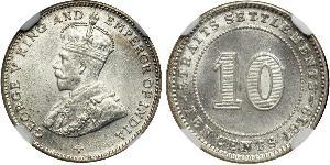 10 Cent Straits Settlements (1826 - 1946) Silver George V of the United Kingdom (1865-1936)