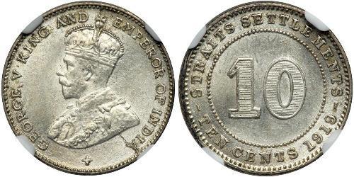 10 Cent Straits Settlements (1826 - 1946) Silver George V of the United Kingdom (1865-1936)