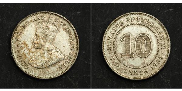 10 Cent Straits Settlements (1826 - 1946) Silver George V of the United Kingdom (1865-1936)