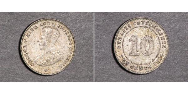 10 Cent Straits Settlements (1826 - 1946) Silver George V of the United Kingdom (1865-1936)