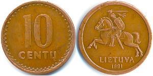 10 Cent Lituania (1991 - ) Tin/Cobre/Zinc 