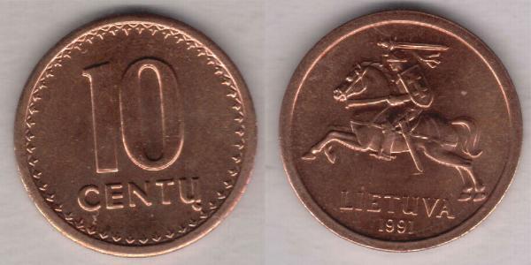 10 Cent Lithuania (1991 - ) Tin/Copper/Zinc 