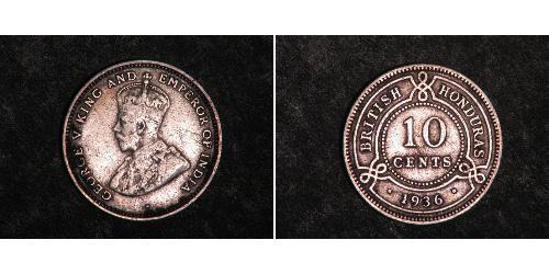 10 Cent British Honduras (1862-1981) 銀 乔治五世  (1865-1936)