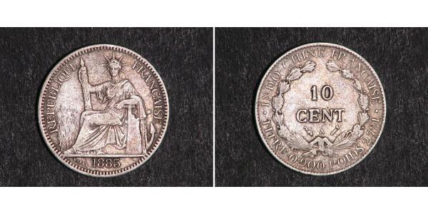10 Cent French Indochina (1887-1954) 銀 