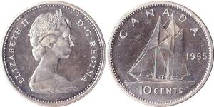 10 Cent 加拿大 銀 伊丽莎白二世 (1926-2022)