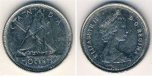 10 Cent 加拿大 銀 伊丽莎白二世 (1926-2022)