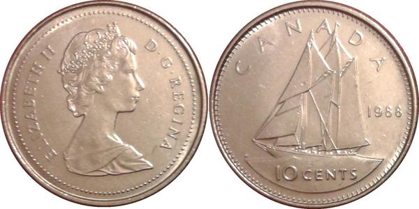 10 Cent 加拿大 銀 伊丽莎白二世 (1926-2022)