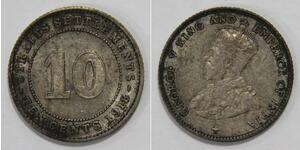 10 Cent 海峡殖民地 銀 乔治五世  (1865-1936)