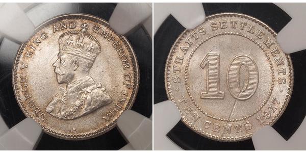 10 Cent 海峡殖民地 銀 乔治五世  (1865-1936)
