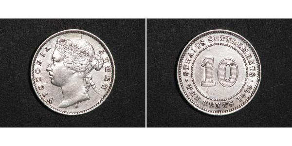 10 Cent 海峡殖民地 銀 维多利亚 (英国君主)