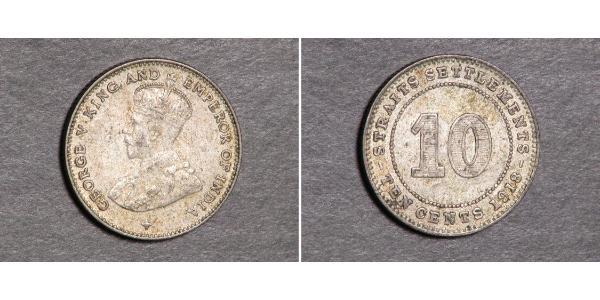 10 Cent 海峡殖民地 銀 乔治五世  (1865-1936)