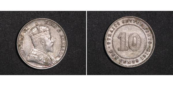 10 Cent 海峡殖民地 銀 爱德华七世 (1841-1910)