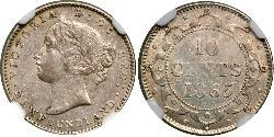 10 Cent 紐芬蘭與拉布拉多 銀 维多利亚 (英国君主)