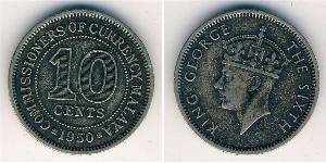10 Cent 马来亚联合邦 (1948 - 1963) 銀 乔治六世 (1895-1952)
