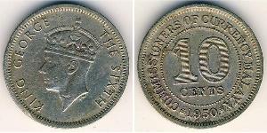 10 Cent 马来亚联合邦 (1948 - 1963) 銀 乔治六世 (1895-1952)