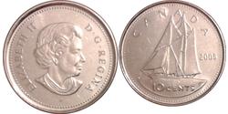 10 Cent 加拿大 镍 伊丽莎白二世 (1926-2022)