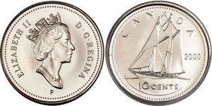 10 Cent 加拿大 镍 伊丽莎白二世 (1926-2022)