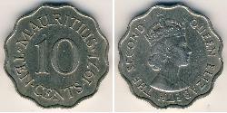 10 Cent Mauritius 镍/銅 伊丽莎白二世 (1926-2022)