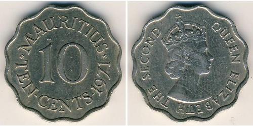 10 Cent Mauritius 銅/镍 伊丽莎白二世 (1926-2022)