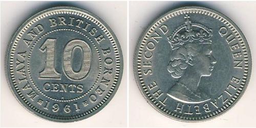10 Cent 马来亚联合邦 (1948 - 1963) 銅/镍 伊丽莎白二世 (1926-2022)