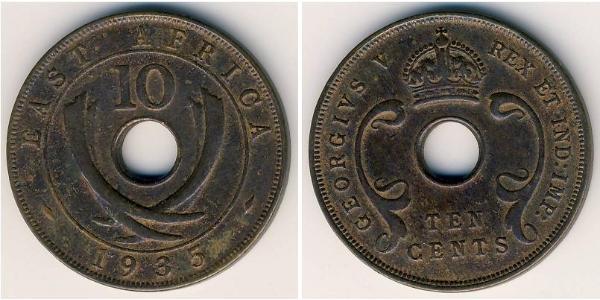 10 Cent East Africa 青铜 乔治五世  (1865-1936)