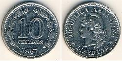 10 Centavo Argentina (1861 - ) Acciaio/Nichel 