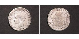 10 Centavo Porto Rico Argent Alfonso XIII of Spain (1886 - 1941)