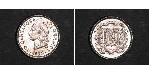 10 Centavo République dominicaine Argent 