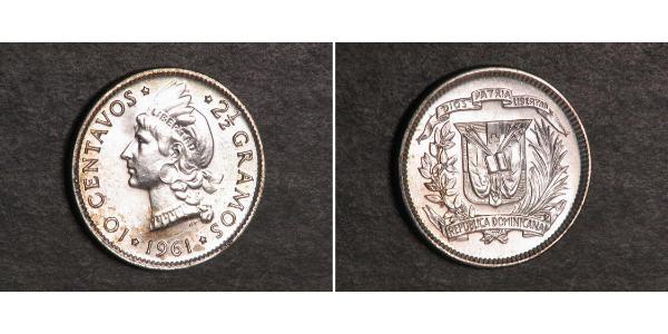 10 Centavo République dominicaine Argent 