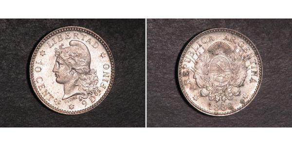 10 Centavo Argentina (1861 - ) Argento 