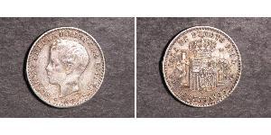 10 Centavo Porto Rico Argento Alfonso XIII of Spain (1886 - 1941)