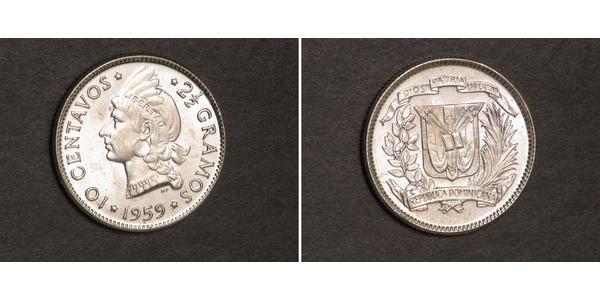 10 Centavo Repubblica Dominicana Argento 