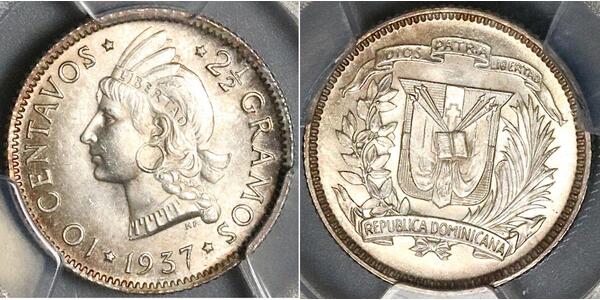 10 Centavo Repubblica Dominicana Argento 