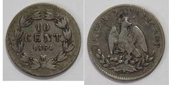 10 Centavo Secondo Impero Messicano (1864 - 1867) Argento 