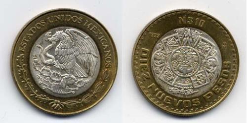 10 Centavo 墨西哥 Bimetal 