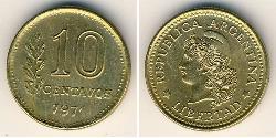 10 Centavo Argentine Republic (1861 - ) Brass 