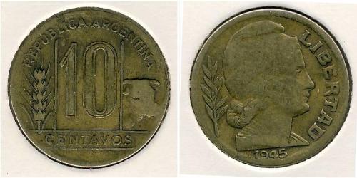 10 Centavo Argentine Republic (1861 - ) Brass 