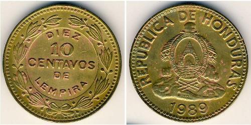 10 Centavo Honduras Brass 