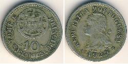 10 Centavo São Tomé e Príncipe (1469 - 1975) Bronzo/Nichel 