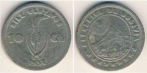 10 Centavo Plurinational State of Bolivia (1825 - ) Copper/Nickel 