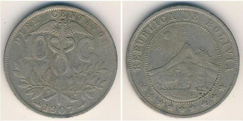 10 Centavo Plurinational State of Bolivia (1825 - ) Copper/Nickel 