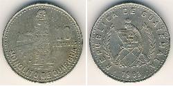 10 Centavo Republic of Guatemala (1838 - ) Copper/Nickel 