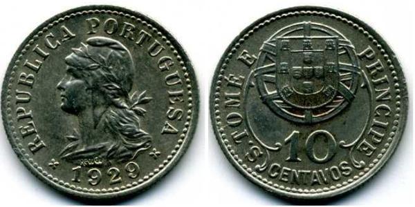 10 Centavo São Tomé and Príncipe (1469 - 1975) Copper/Zinc 