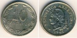 10 Centavo Argentinien (1861 - ) Cuivre/Nickel 