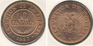 10 Centavo Bolivien (1825 - ) Kupfer/Nickel 