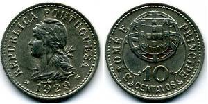 10 Centavo São Tomé and Príncipe (1469 - 1975) Kupfer/Zink 