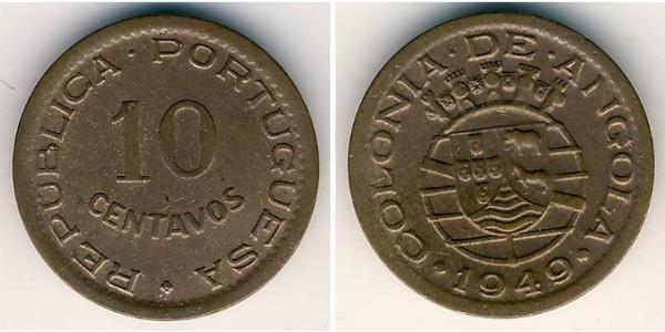 10 Centavo Portuguese Angola (1575-1975) Níquel/Cobre 